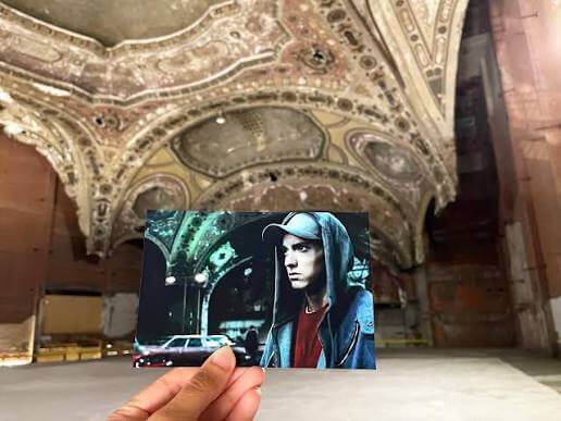 Adegan filem 8 Mile lakonan Eminem yang dirakam di dalam Michigan Theatre