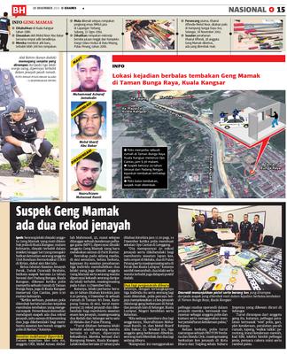 Infografik profil penubuhan dan carta organisasi Geng Mamak