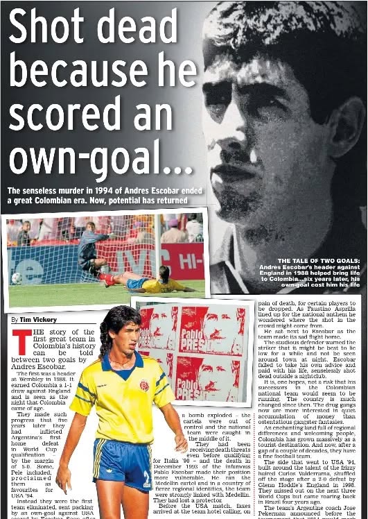 Perarakan pengebumian jenazah Andrés Escobar diiringi ribuan rakyat Colombia